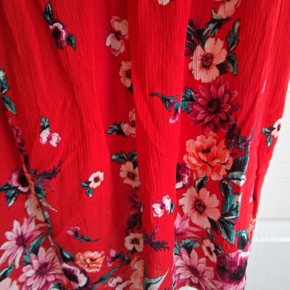 Torrid Red Floral Lace Tank Top Button Front Sleeveless Plus Size 5X Cami - Picture 5 of 6